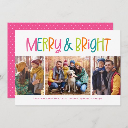 楽しくてカラフルなクリスマスの写真 シーズンカード (正面/裏面)