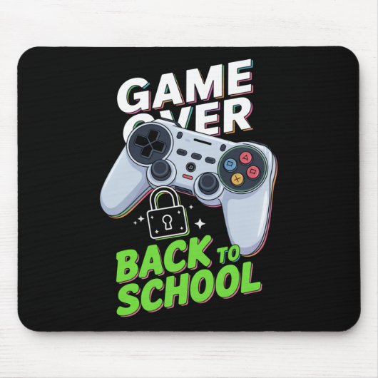 楽しくてゲームオーバーな学校再開のおもしろい初登校 マウスパッド (正面)