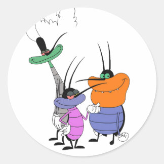 楽しくてユニークなキャラクターステッカーのデザイン ラウンドシール