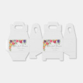 楽しくて明るいチューリップとグリーンの花嫁のシャワー フェイバーボックス (折り畳みなし)