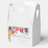 楽しくて明るいチューリップとグリーンの花嫁シャワー フェイバーボックス (オープン)