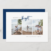 楽しくて明るい 青い 現代のミニマルな写真 シーズンカード (正面/裏面)