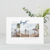 楽しくて明るい 青い 現代のミニマルな写真 シーズンカード (スタンド正面)