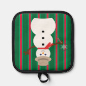楽しくて豪華なクリスマスの雪だるま探偵 鍋敷き (正面)