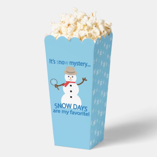 楽しくて豪華な雪男探偵の雪の日ポップコーン フェイバーボックス (はじけた状態)
