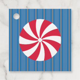 楽しくて豪華な青いクリスマス ペッパーミント キャンディ フェイバータグ