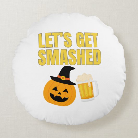 楽しくハロウィンを盛り上げる面白いスロー枕 ラウンドクッション (正面)