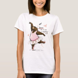 楽しくバレエを踊るクマのイラスト フレーズ Tシャツ