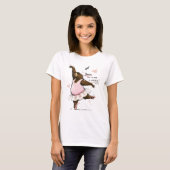 楽しくバレエを踊るクマのイラスト フレーズ Tシャツ (正面フル)