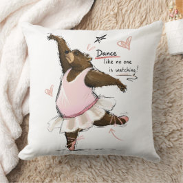 楽しくバレエを踊るクマのイラスト Funny Ballet Bear クッション