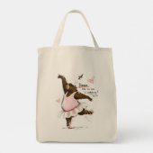 楽しくバレエを踊るクマのイラスト Funny Ballet Bear トートバッグ (裏面)