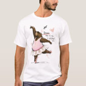 楽しくバレエを踊るクマのイラスト Funny Ballet Bear Tシャツ (正面)