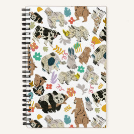 楽しく再生お洒落された芸術動物スパイラル ノートブック