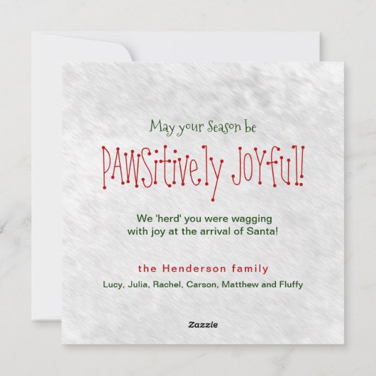 楽しく喜ぶオーストラリアのシェパード・サンタドッグ シーズンカード (裏面)