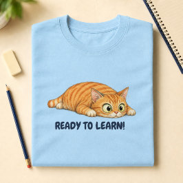 楽しく学ぶオレンジの猫 バックトゥスクール Tシャツ