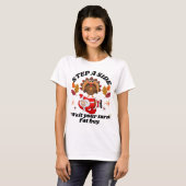 楽しく待ってね太った少年 ファンクィーンサンクスギビング Tシャツ (正面フル)