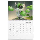 楽しく愛らしいドラゴンの年 カレンダー (3月 2026)