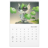 楽しく愛らしいドラゴンの年 カレンダー (3月 2027)
