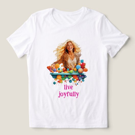 楽しく生きる トライブレンドTシャツ (デザイン正面)