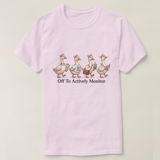 楽しく監視するガチョウ部隊 Tシャツ (デザイン正面)