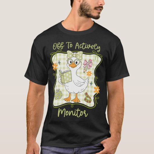 楽しく監視する教師の楽しいテストの日 Tシャツ (正面)