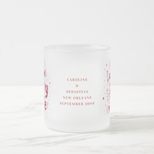 楽しく笑いパーソナライズされたを結婚愛す フロストグラスマグカップ (中央)