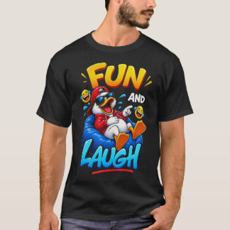 楽しく笑おう - クールなアヒルのコメディ Tシャツ