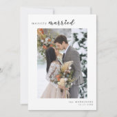 楽しく結婚したミニマルな冬の結婚式の写真 シーズンカード (正面)