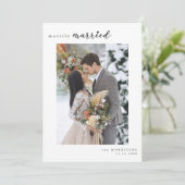 楽しく結婚したミニマルな冬の結婚式の写真 シーズンカード (スタンド正面)