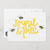 楽しく自由なミツバチ ポストカード (正面/裏面)