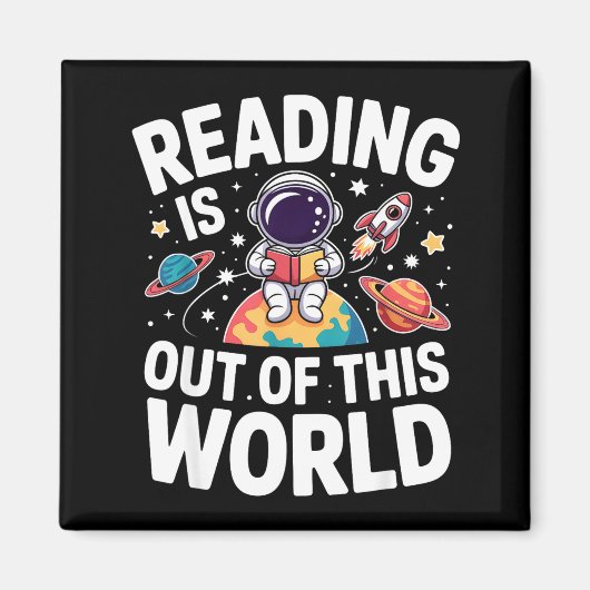 楽しく読書!宇宙のおもしろ本 マグネット (正面)