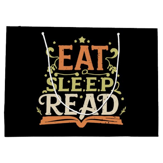 楽しく読書、食べる寝る読む ラージペーパーバッグ (裏面)