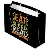 楽しく読書、食べる寝る読む ラージペーパーバッグ (裏面アングル)