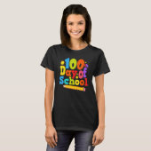 楽しく賢くなった100日記念Tシャツ 100日目の笑顔 Tシャツ (正面フル)