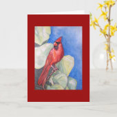 楽しく赤く基本的な挨拶状 カード (黄色い花)