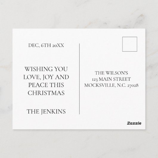 楽しく過ごし結婚てクリスマス ポストカード (裏面)