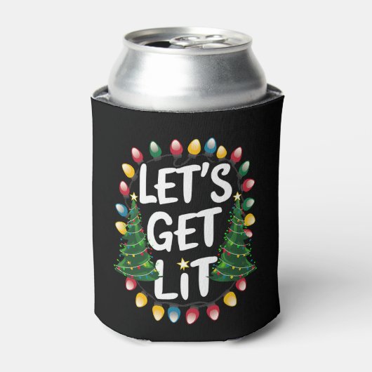 楽しく酔っ払おう 面白いクリスマスのイルミネーション 缶クーラー (缶正面)