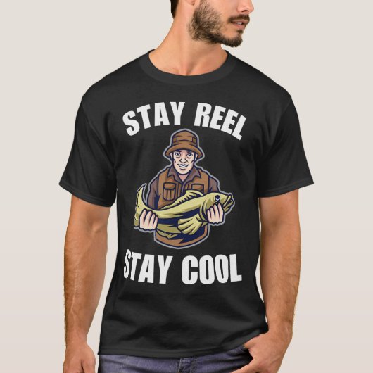 楽しく釣りを楽しもう、釣り好きのための面白いフレーズや Tシャツ (正面)