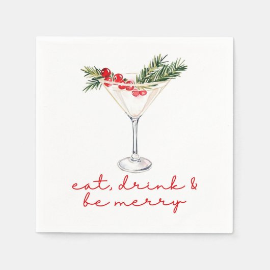 楽しく食べて飲んでクリスマスを楽しもう スタンダードカクテルナプキン (正面)