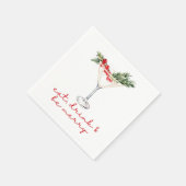 楽しく食べて飲んでクリスマスを楽しもう スタンダードカクテルナプキン (角)