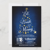 楽しく食べて飲んでクリスマスパーティーの招待状 招待状 (正面)