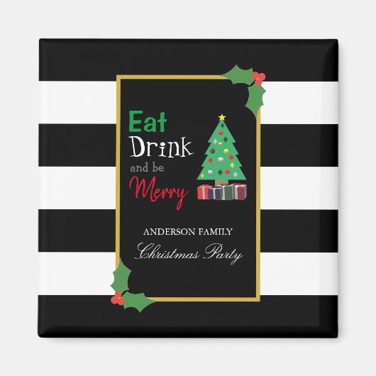楽しく食べて飲んでクリスマスパーティー マグネット (正面)