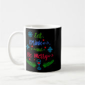 楽しく食べて飲んでクリスマスホリデーキッズTシャツ コーヒーマグカップ (左)