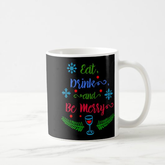 楽しく食べて飲んでクリスマスホリデーキッズTシャツ コーヒーマグカップ (右)