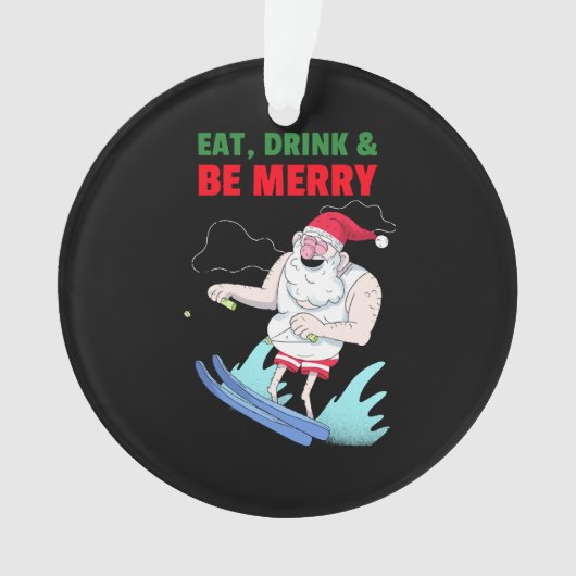 楽しく食べて飲んでクリスマス オーナメント (正面)