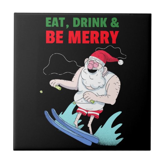楽しく食べて飲んでクリスマス タイル (正面)