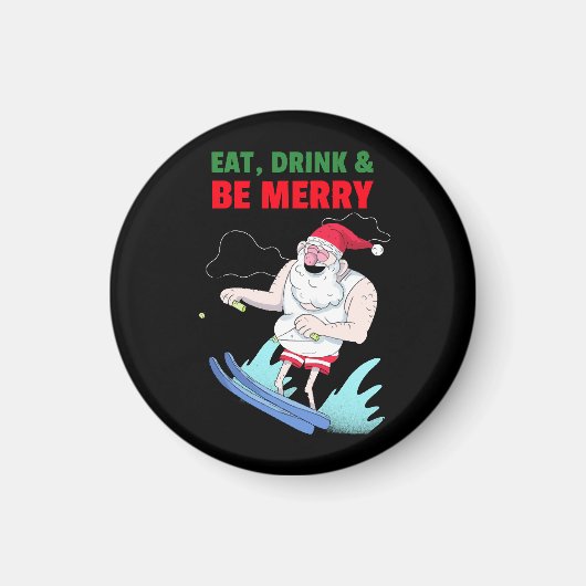 楽しく食べて飲んでクリスマス マグネット (正面)