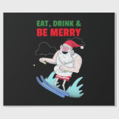 楽しく食べて飲んでクリスマス ラッピングペーパー (フラット)