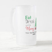 楽しく食べ、飲んで、歓喜に満ちて フロストグラスビールジョッキ (正面左)