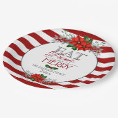 楽しく飲んでクリスマスを祝おう ポインセチア ペーパープレート (アングル)